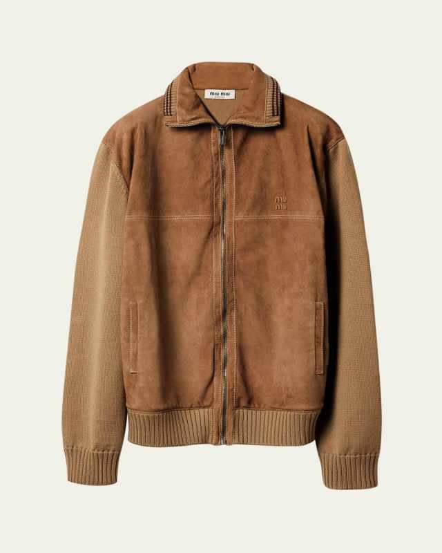 Suede & Wool Knit Jacket